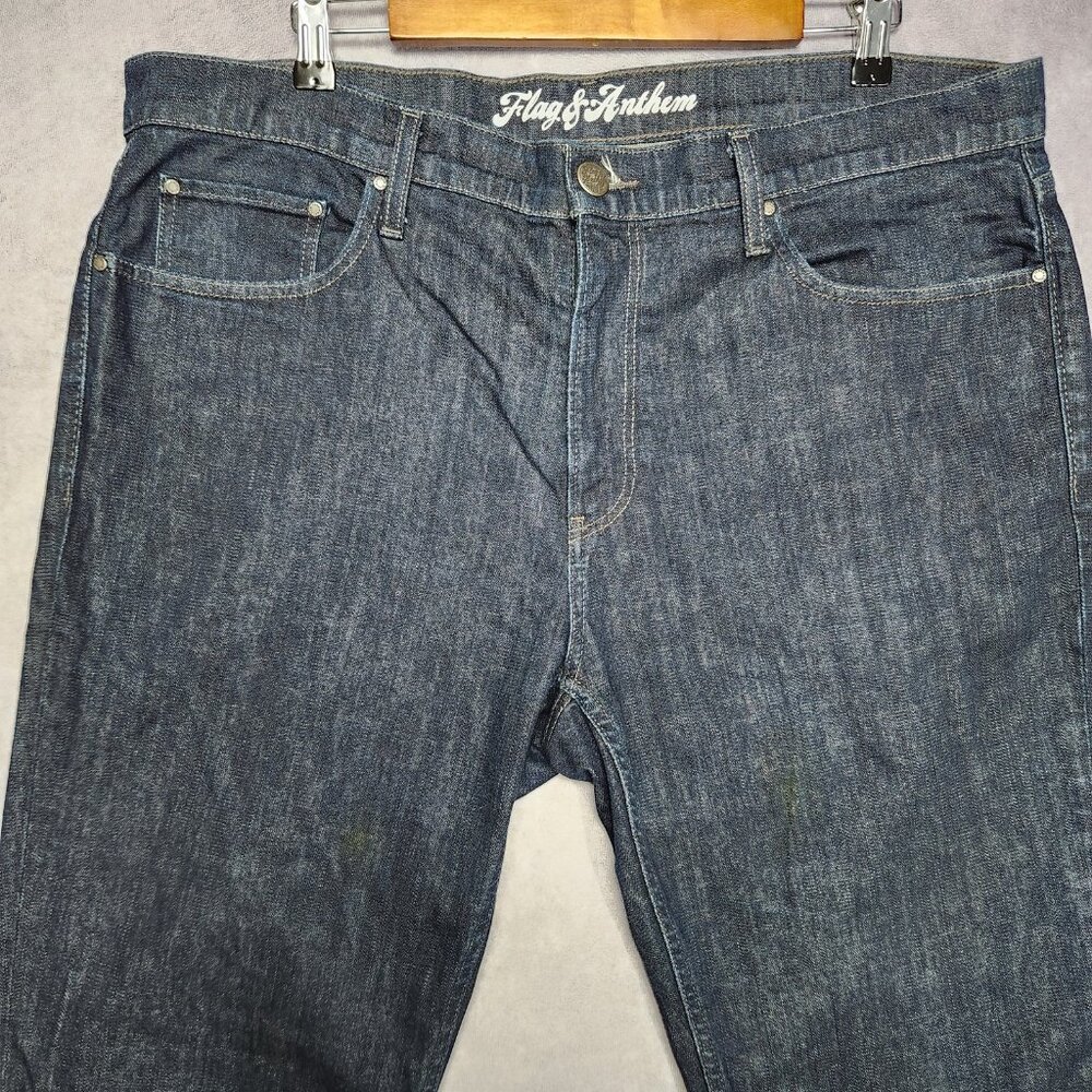 Flag & Anthem Jeans Mens 38x30 Nashville Straight Bennington Wash Denim Pants - Picture 2 of 16